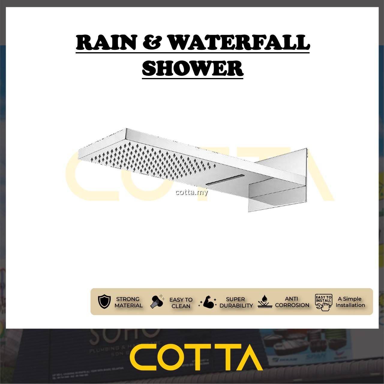 COTTA IMOGEN RAIN & WATERFALL SHOWER SQUARE